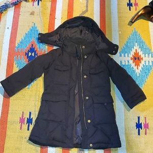 EUC goose down winter parka hooded long length puffer